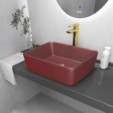 Раковина-чаша Grossman Color 48 GR-3016VIM Бордовая матовая 