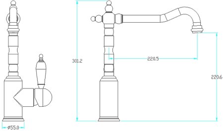 Смеситель для кухни Boheme Tradizionale Oro 102 Золото 
