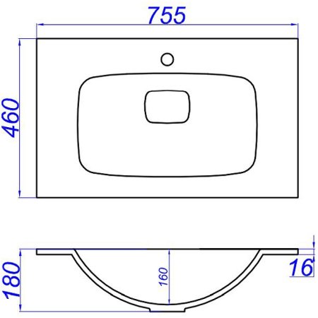 Раковина Aqwella Malaga 75 Mal.75.04.D Белая 