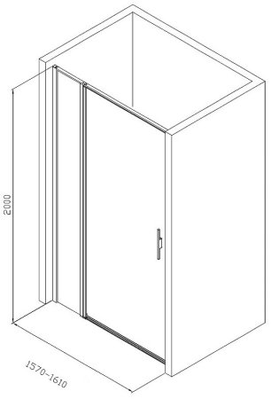 Душевая дверь Allen Brau Priority 160 3.31037.00 профиль Хром стекло прозрачное 