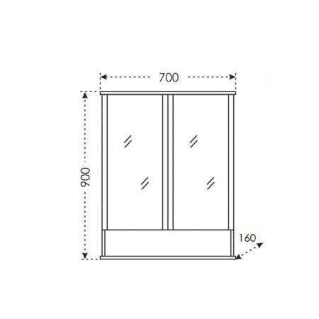 Зеркало-шкаф Санта Вегас 70 