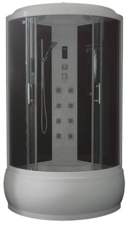 Душевая кабина Bas Арона (черная стенка, тонированное стекло) 