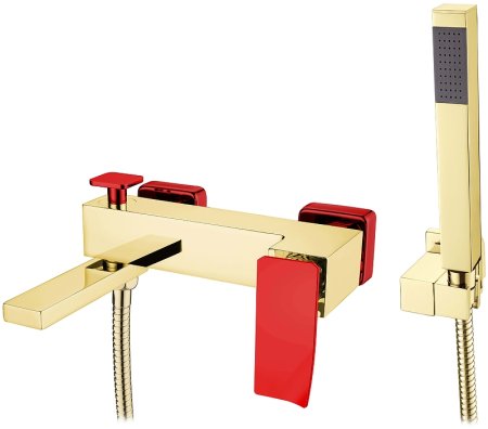 Смеситель для ванны Boheme Q 143-GR.2 Золото Красный 