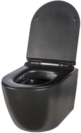 Унитаз Creto Logan L1 1001-002-L1BLMAT подвесной Черный матовый с сиденьем Микролифт 