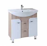 Тумба с раковиной Onika Стиль 75.13, белый/ясень шимо светлый