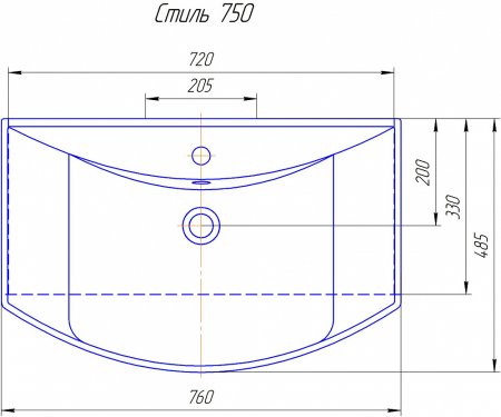 Тумба с раковиной Onika Стиль 75.13, белый/ясень шимо светлый 