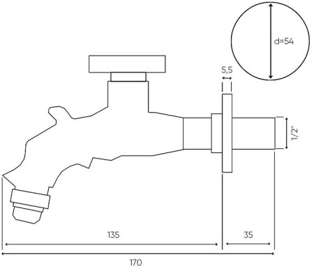 Кран для одного типа воды Bronze de Luxe 21600 Бронза 
