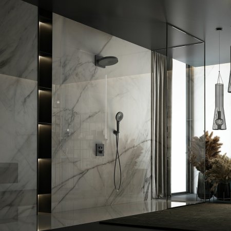 Душевая система Vincea Inspire VSFW-3I21T1MB с термостатом Черная матовая 