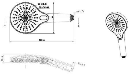 Душевая система Vincea Inspire VSFW-3I21T1MB с термостатом Черная матовая 