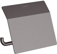Держатель туалетной бумаги Hansgrohe AddStoris 41753340 с крышкой Шлифованный черный хром