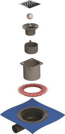 Душевой трап Berges Zentrum Antik 150x150 091365 с решеткой Хром 