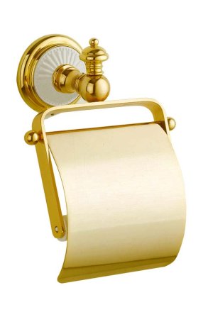 Держатель для туалетной бумаги с крышкой Boheme Palazzo Bianco 10101 Золото 