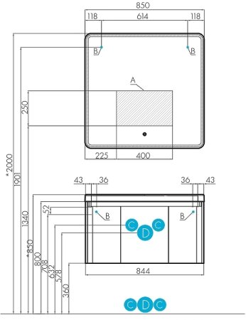 Тумба под раковину Aquaton Шерилл 85 1A208801SH010 подвесная Белая 
