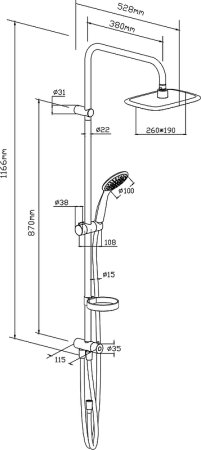 Душевая система STWORKI by Damixa Хельсинки HFDB97000+HFHS20000 Хром 