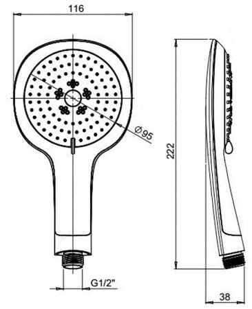 Ручной душ Paini Novara 50CR155/P18KM Хром Белый 