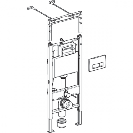 Инсталляция для подвесного унитаза Geberit Duofix 458.125.11.1, 4 в 1 с кнопкой смыва (Геберит) 