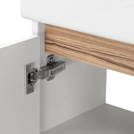 Тумба с раковиной Aquaton Эклипс М 45 L 1A172801EK49L подвесная Белый Эбони светлый 