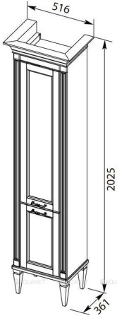 Пенал Aquanet Cелена 40 R 