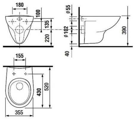 Унитаз Roca Mateo 346200000 подвесной без сиденья 