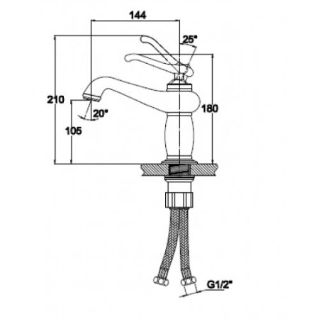 Смеситель для раковины Kaiser Logo 47711-1 Бронза 