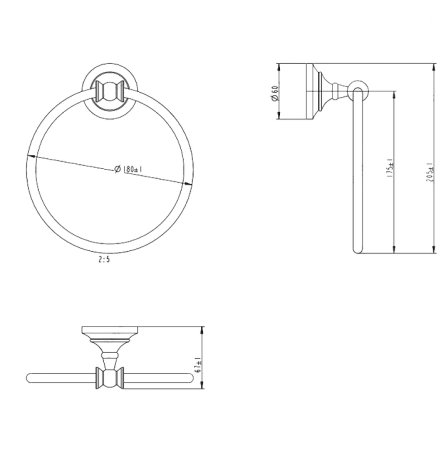 Кольцо для полотенец Melana MLN-820009 Хром Золото 