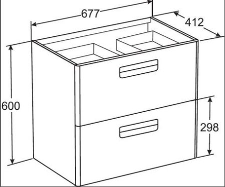 Тумба под раковину Roca The Gap 70 ZRU9302878 подвесная Белая глянцевая 