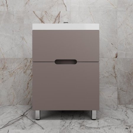 Тумба напольная Style Line "Матис 70" под ASTI 70 (2 ящика), ТАУП ТЁМНЫЙ, ЭМАЛЬ 