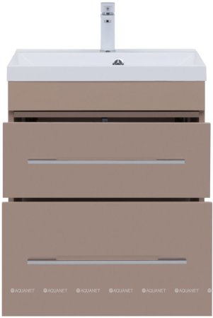 Тумба с раковиной Aquanet Верона 60 капучино (2 ящика) 