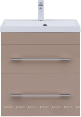 Тумба с раковиной Aquanet Верона 60 капучино (2 ящика) 