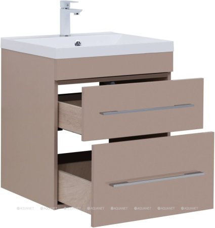 Тумба с раковиной Aquanet Верона 60 капучино (2 ящика) 