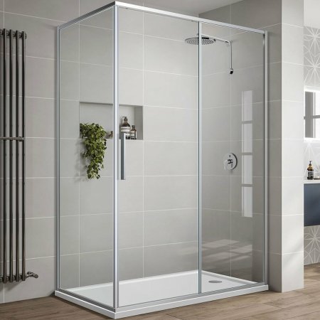 Душевой уголок Vincea Slim-U 120x90 VSR-2SU9012CL профиль Хром стекло прозрачное 
