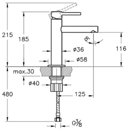Смеситель для раковины Vitra Origin A4255626 Медь 