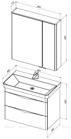 Зеркало-шкаф Aquanet Орлеан 80 белый 