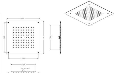 Верхний душ Graffio Kings KI412ORO Золото 