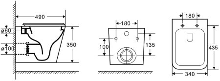 Унитаз Azario Teramo AZ-0052-UQ подвесной Белый с сиденьем Микролифт 