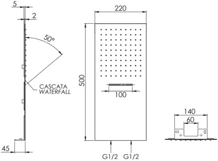 Верхний душ Remer 350UFCAX Хром 