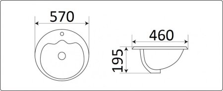 Раковина CeramaLux 316 врезная 