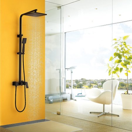 Душевая система Abber Daheim AF8220B Черная матовая 