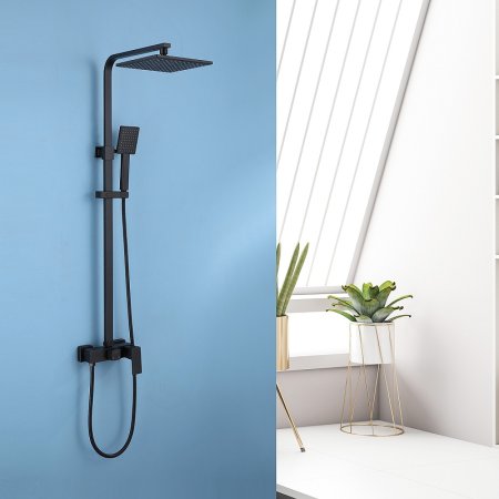 Душевая система Abber Daheim AF8220B Черная матовая 