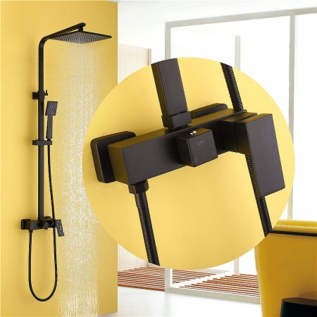 Душевая система Abber Daheim AF8220B Черная матовая 