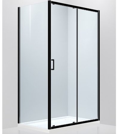 Душевой уголок Abber Schwarzer Diamant 80х170 AG30170B-S80B профиль Черный стекло прозрачное 