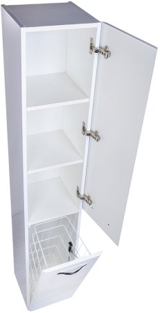 Шкаф пенал Style Line Каре Люкс Plus 30 СС-00002325 с бельевой корзиной Белый 