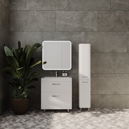 Шкаф пенал Style Line Каре Люкс Plus 30 СС-00002325 с бельевой корзиной Белый 