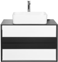 Тумба с раковиной Style Line Амстердам 80 ЛС-000010042 подвесная Белая матовая Черная