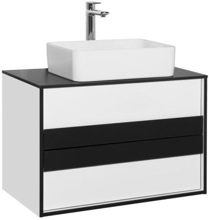 Тумба с раковиной Style Line Амстердам 80 ЛС-000010042 подвесная Белая матовая Черная 