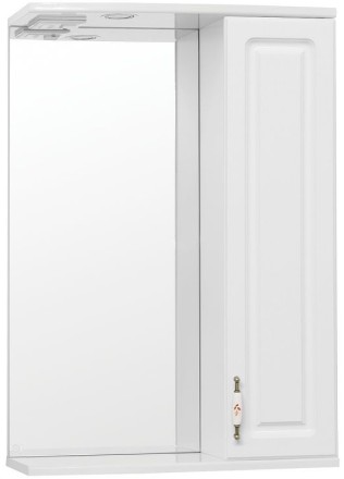 Зеркало со шкафом Style Line Олеандр 2 Люкс 55 ЛС-00000049 с подсветкой Белое 