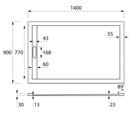 Поддон для душа Cezares TRAY-AS-AH 140х90 искусственный мрамор 