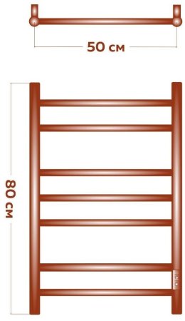 Полотенцесушитель электрический (лесенка) Bauedge Stil DB-0033, 50x80 см 