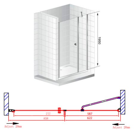 Душевая дверь в нишу Cezares Elena W B11 60/90 P Cr L 