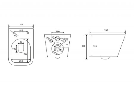 Унитаз Abber Rechteck AC1201MB подвесной Черный матовый с сиденьем Микролифт 